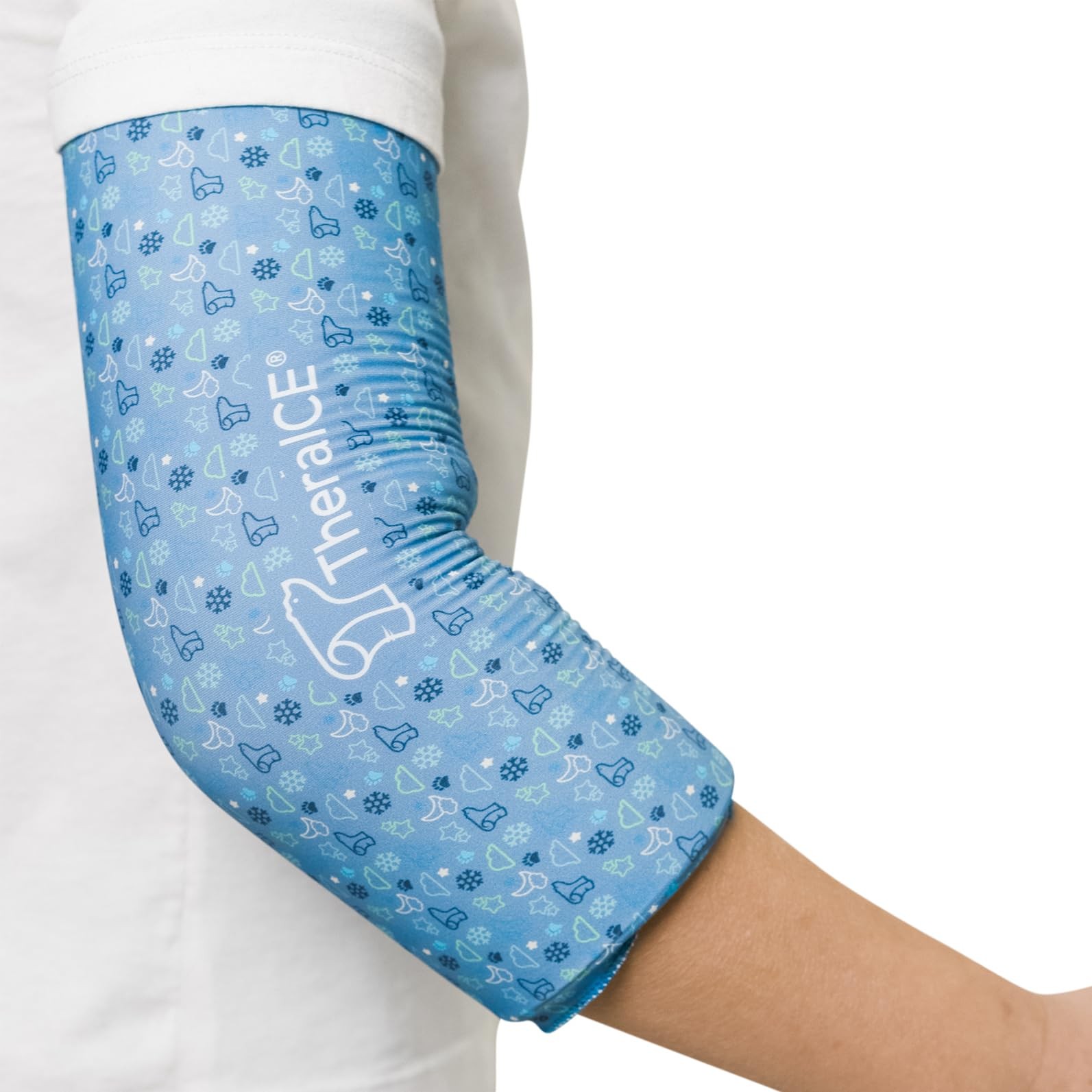TheraICE Elbow Ice Pack Compression Sleeve for Injuries, X-Small, Junior Blue