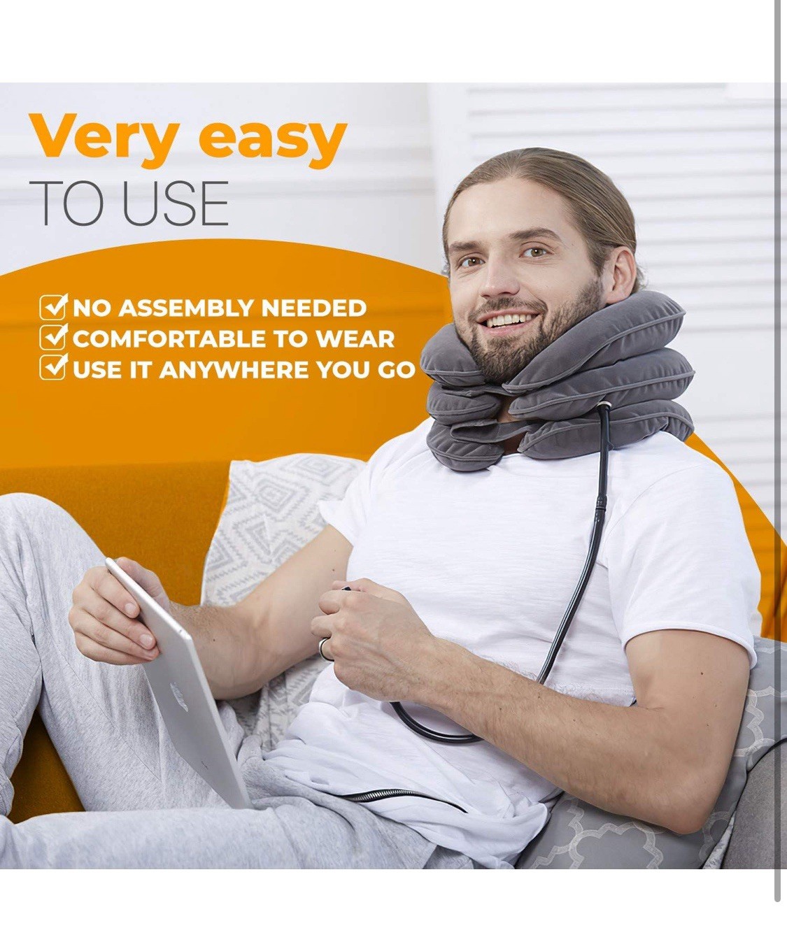 Cervical Neck Traction Device Collar Brace Support Pain Relief Stretcher Therapy
