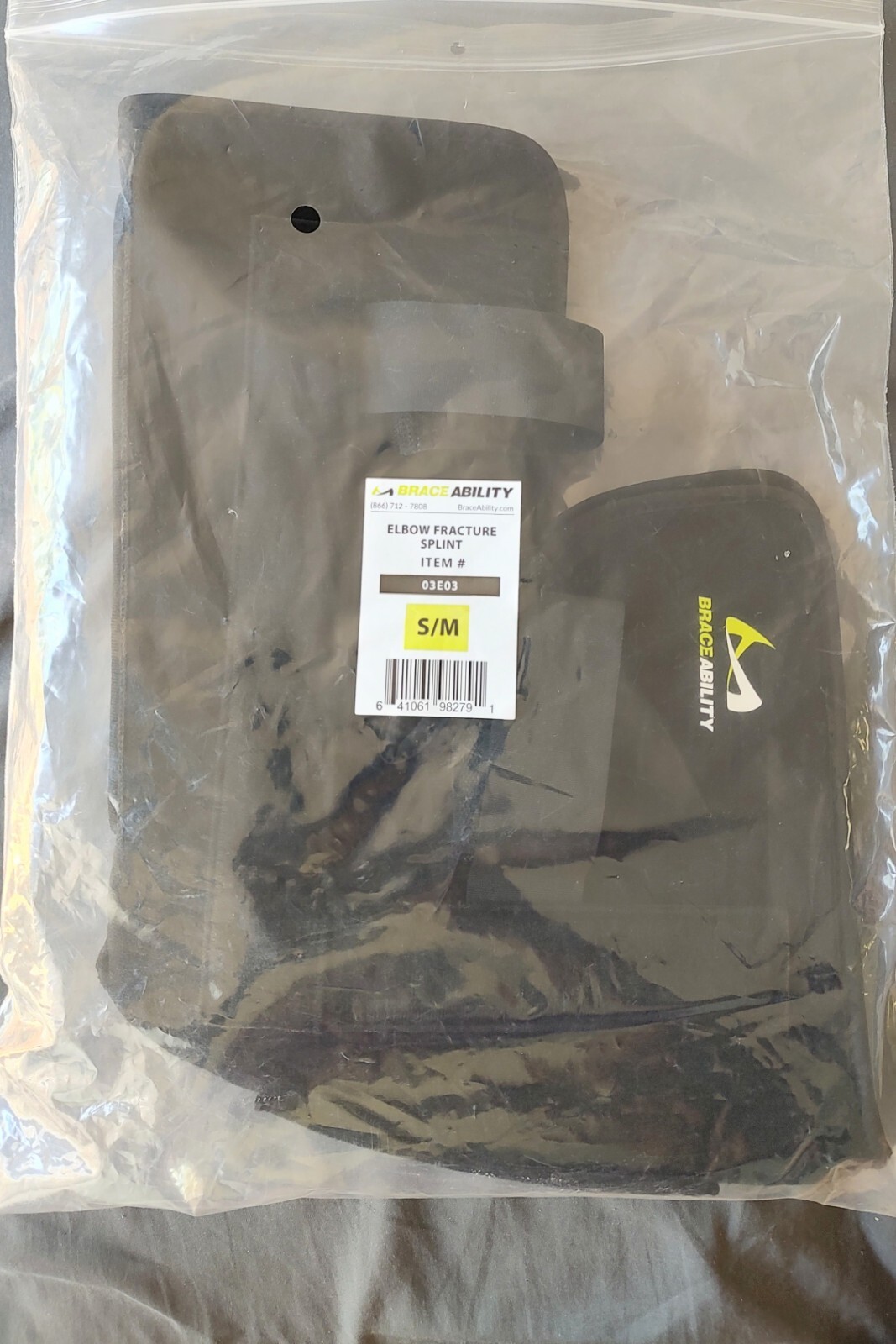 Braceability – Elbow Fracture Splint S/M- Brand New – Item 03E03