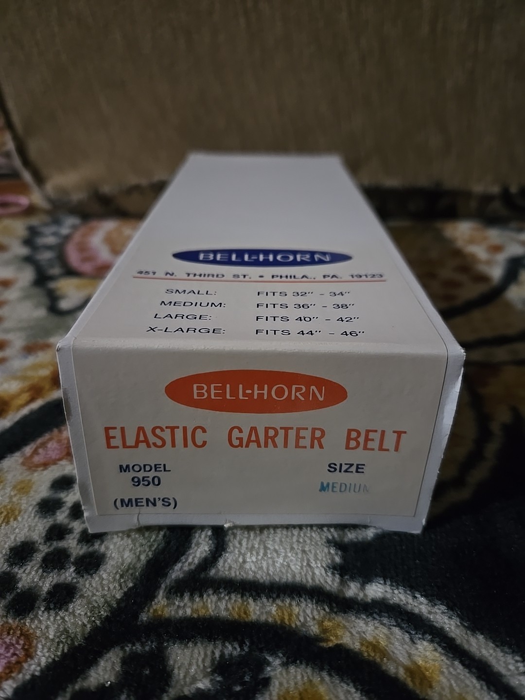 Vintage Bell-Horn Elastic Garter Belt Model 950 Men’s Medium NOS Medical Support