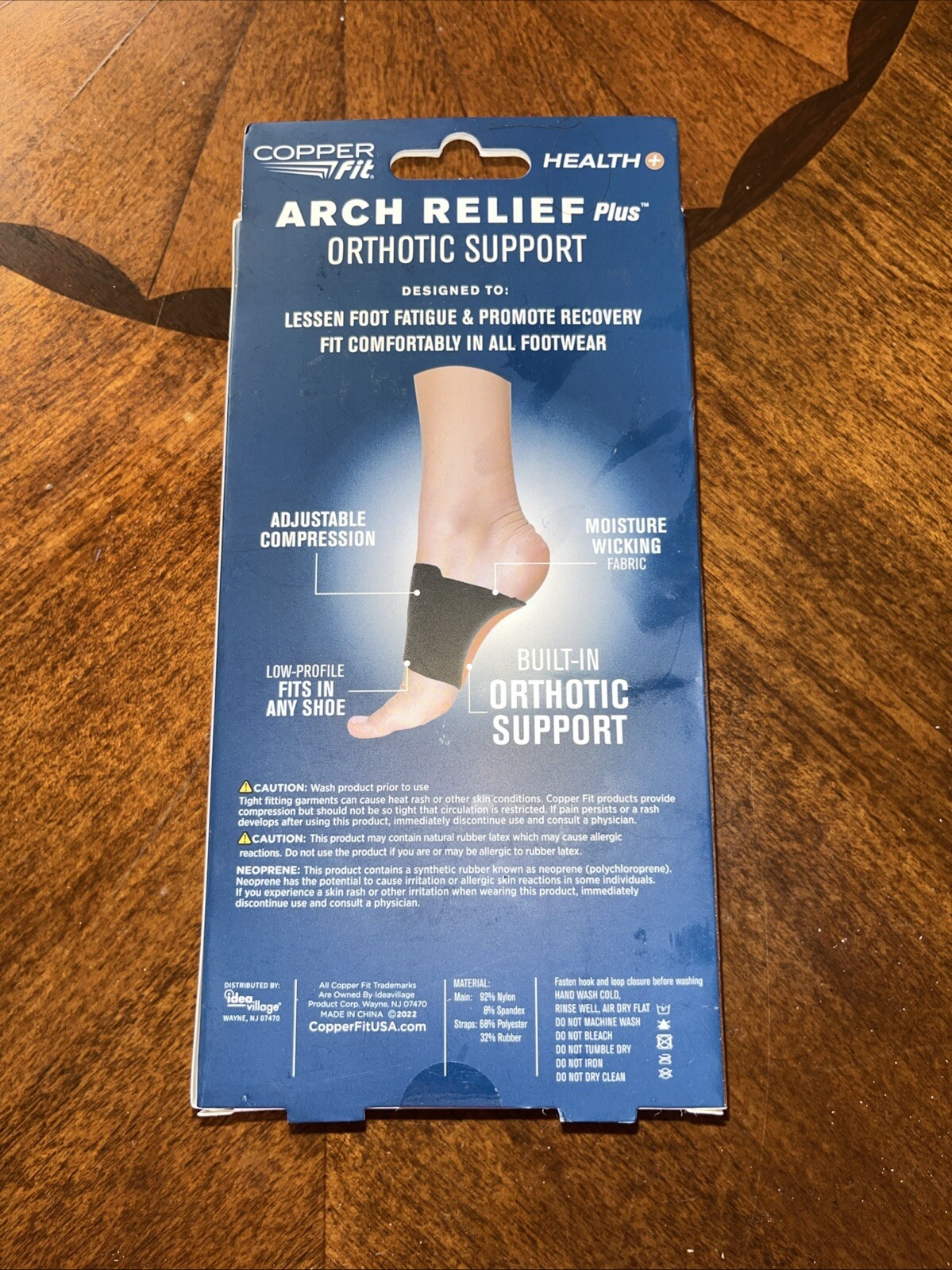 Copper Fit Health Unisex Arch Relief Plus with Built-In Orthotic Support – Black