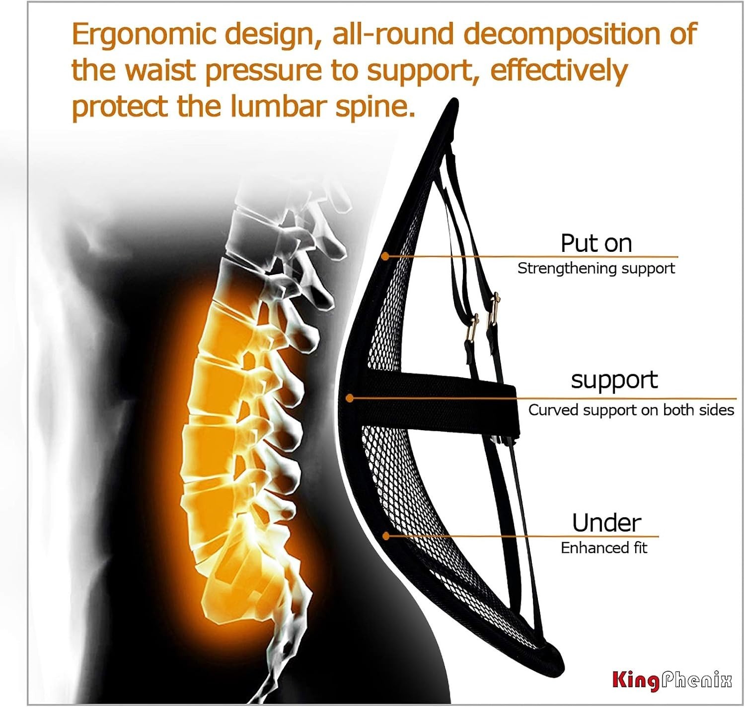 Comfort & Posture – 2-Pack Adjustable Lumbar Support with Breathable Mesh Design