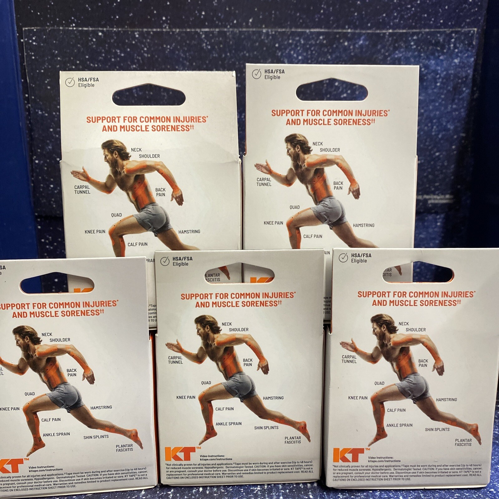 5X KT Tape Elastic Sports Tape, 20 Pre-Cut Strips – 2″x10″ Beige