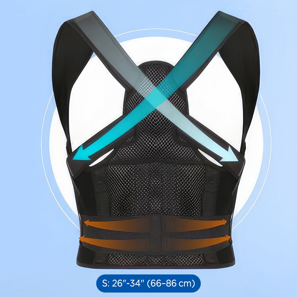 Adjustable Full Back Brace Belt Posture Corrector Upper Lower Back Pain Relief