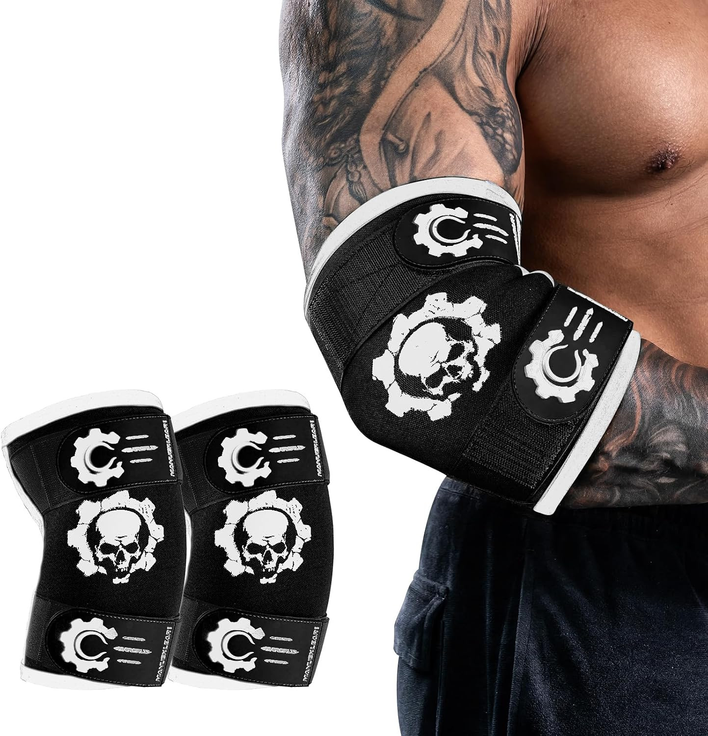 MANUEKLEAR 5Mm Neoprene Weight Lifting Elbow Sleeves for Men (1 Pair), Elbow Sle