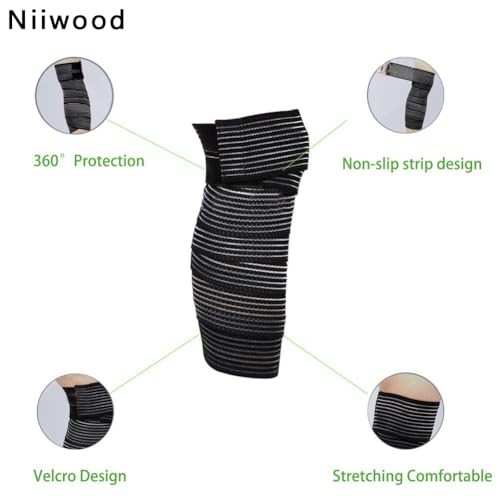 Extra Long Elastic Knee Wrap Compression Bandage Brace Support for Legs,