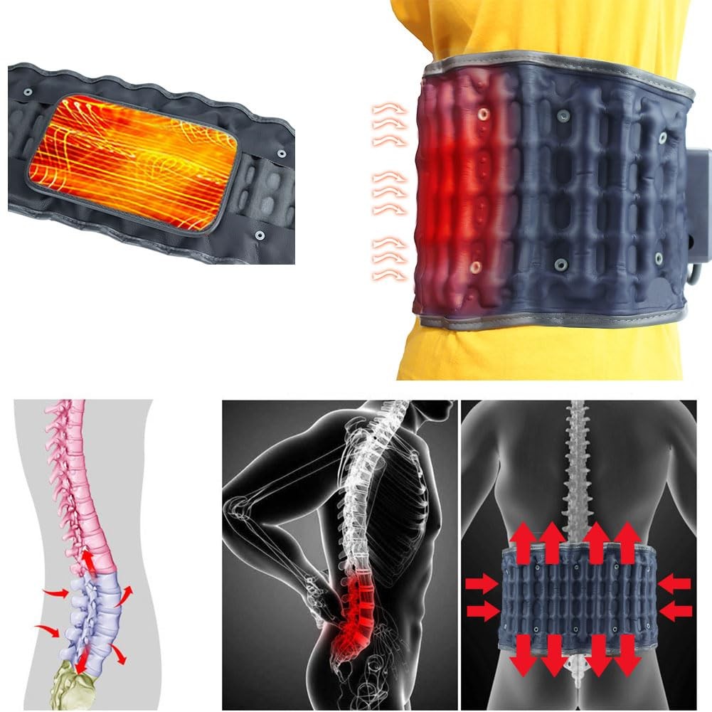 Cordless Heating Decompression Back Belt for Lower Back Pain Relief, Inflatable