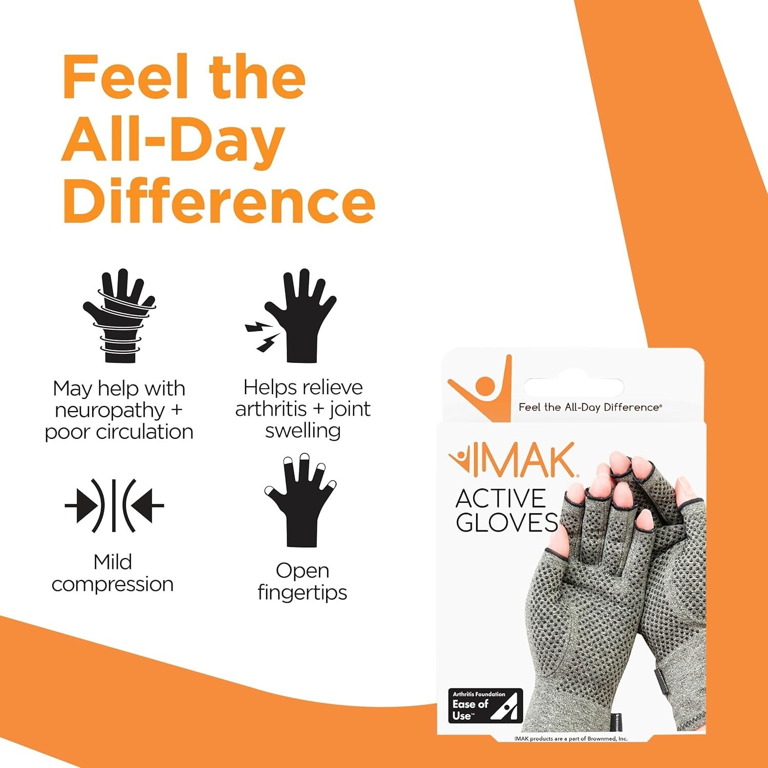 IMAK Compression Active Gloves for Arthritis & Joint Pain-Men & Women Fingerl…
