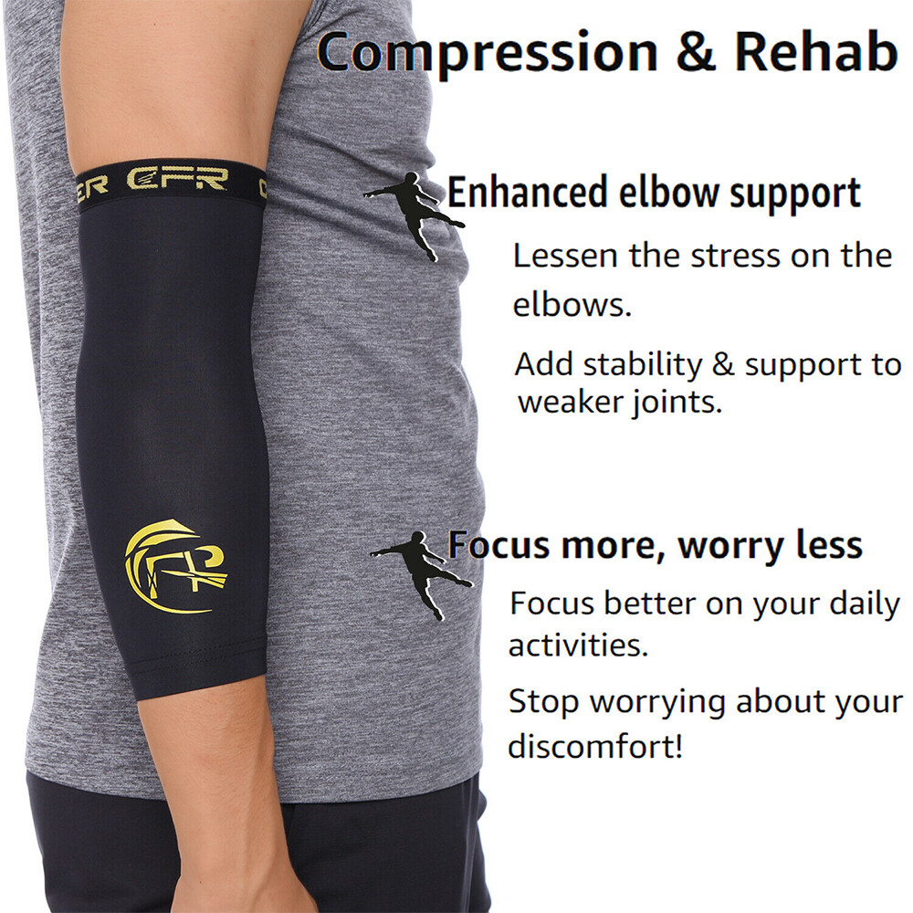 Copper Elbow Brace Support Compression Arm Sleeve Arthritis Joint Pain Fitness