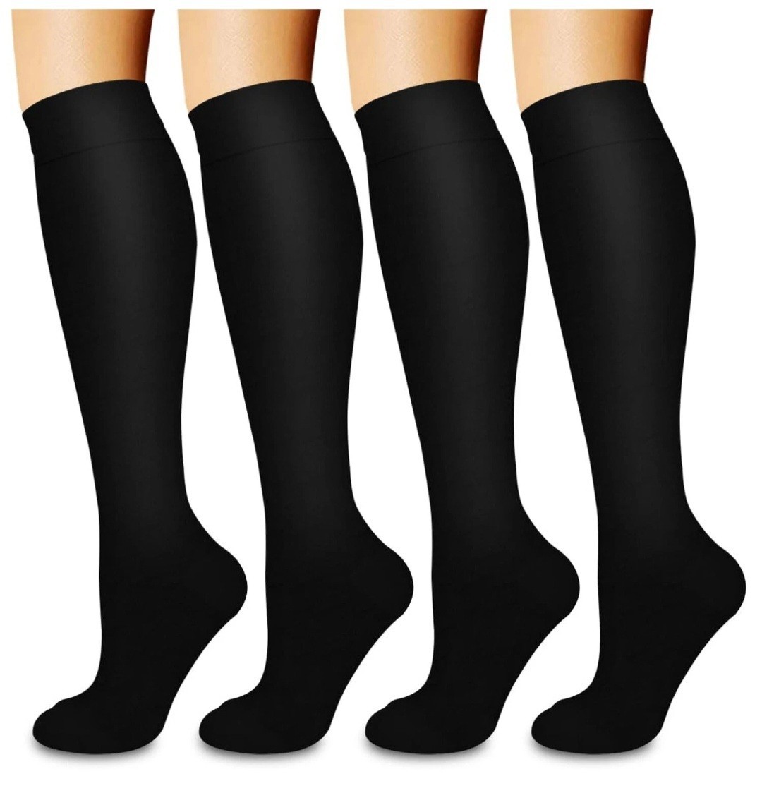 COOLOVER 4 Pairs Compression Socks for Women and Men -Best Support for Runnin…