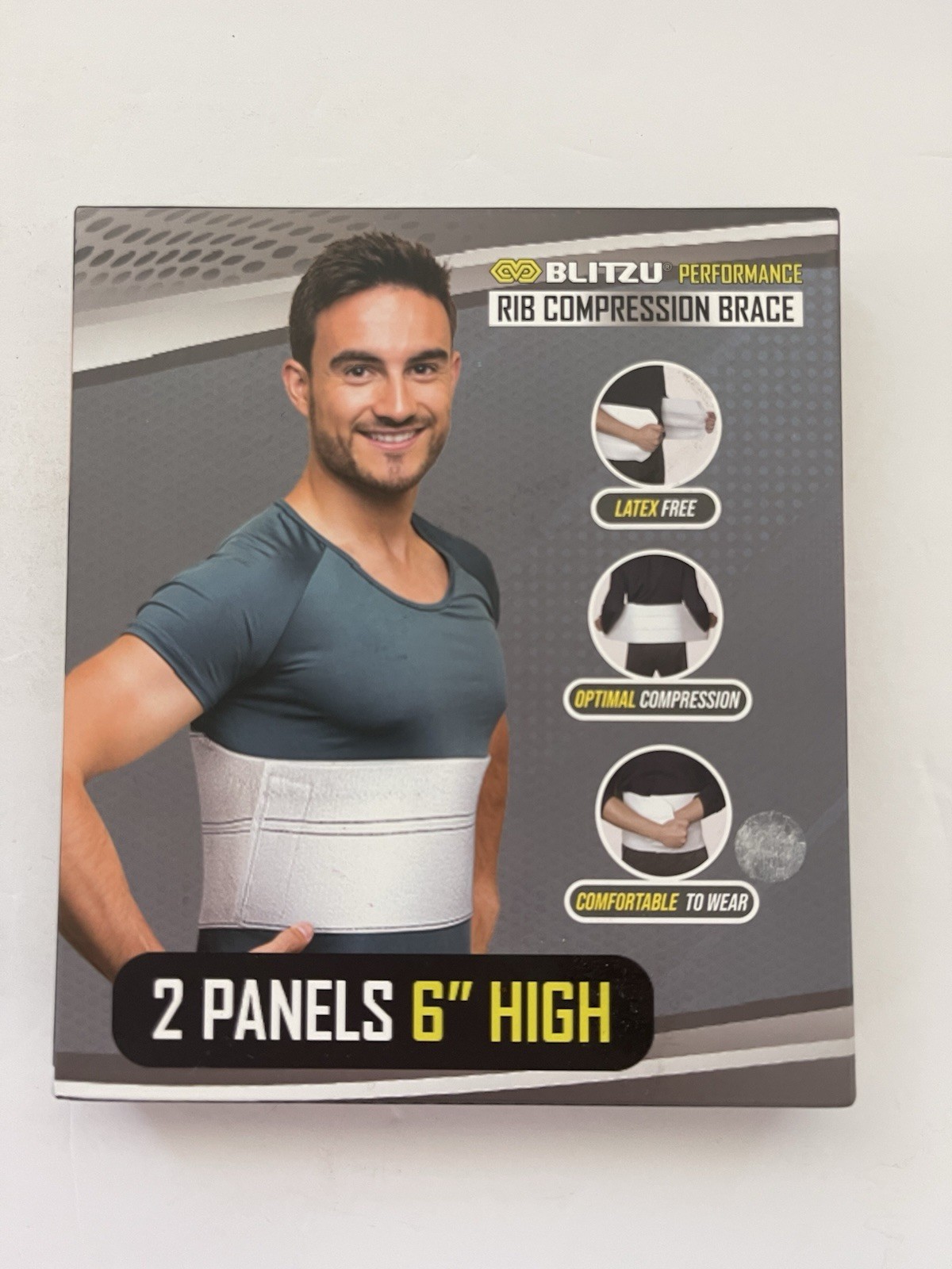 Blitzu Performance Rib Compression Brace 2 Panels 6” High Size Regular