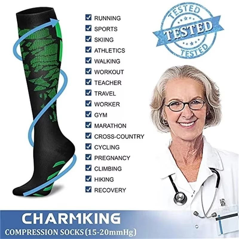 AU-Medical Compression Socks Support Stockings Travel Flight Socks (20-30 mmHg)