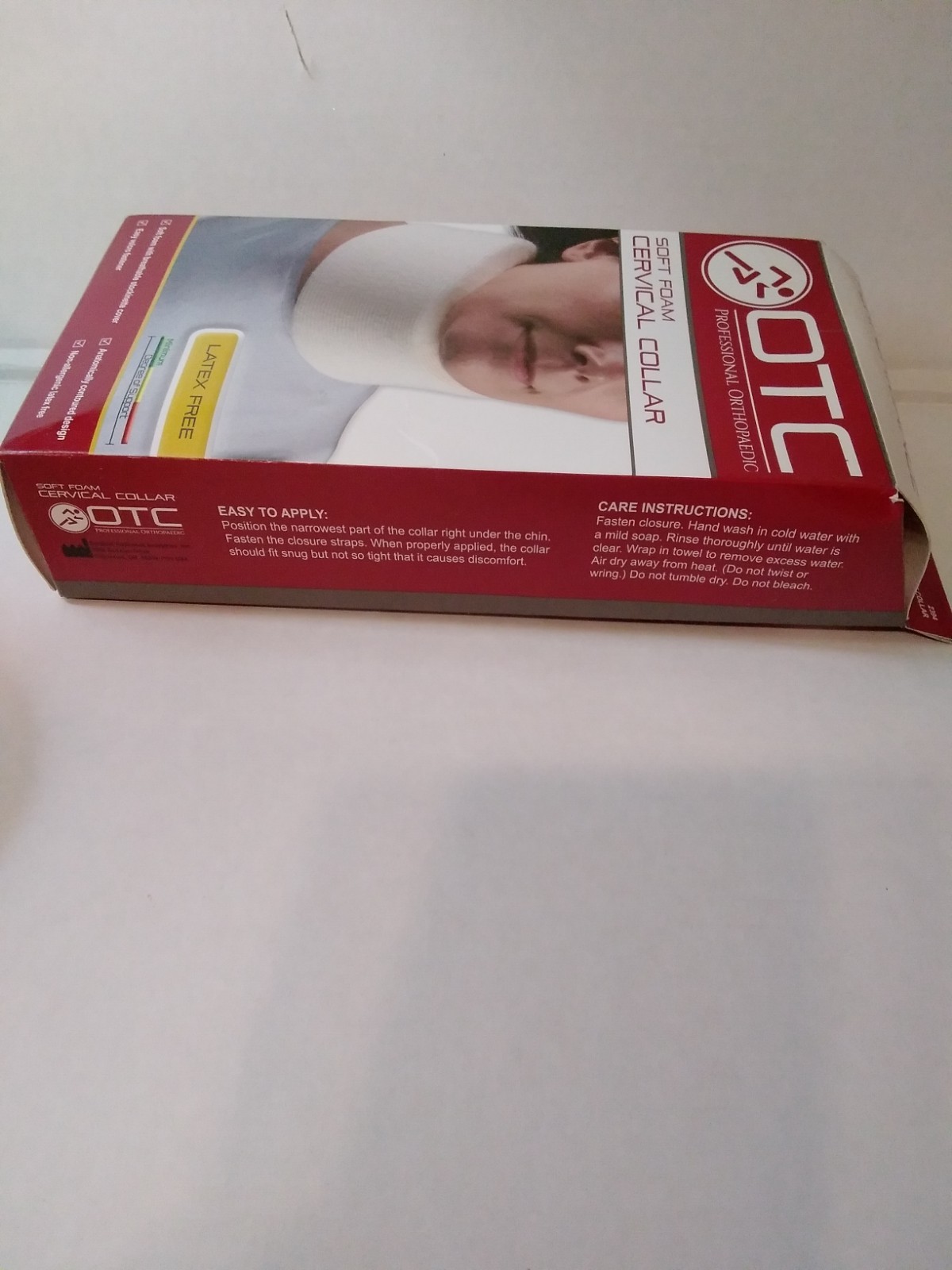 OTC Adjustable Cervical Collar 2394 Wide Universal Neck Support White Latex Free