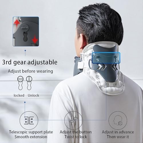Inflatable Cervical Decompression Neck Brace with Wireless Pump Hot & Cold Pads