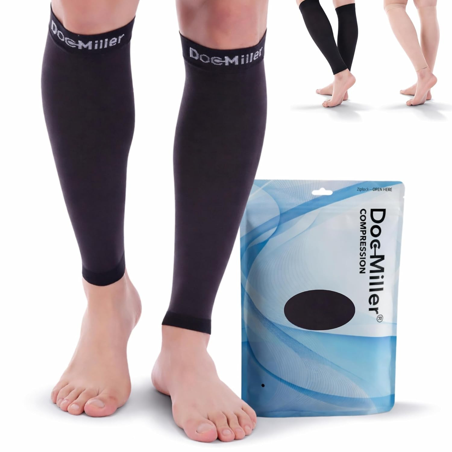 Calf Compression Sleeve for Petite Women & Men, 15-20 Mmhg, Footless Leg Sleeve