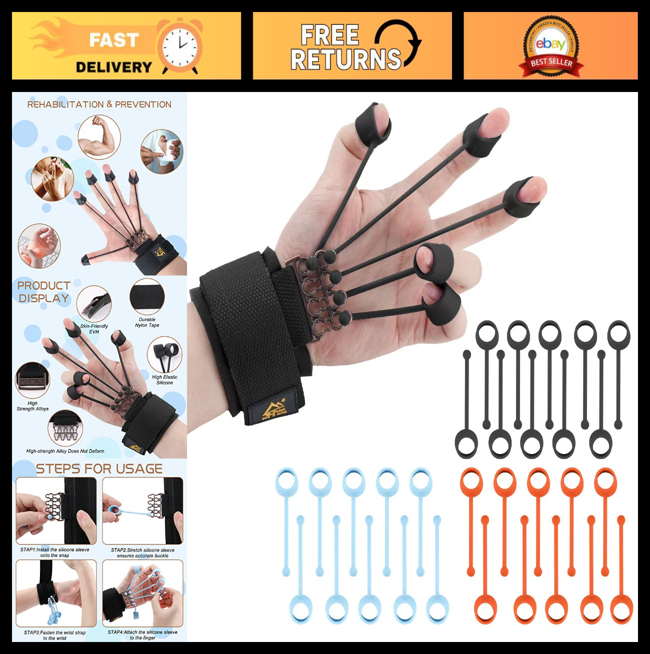 Finger Strengthener for Stroke Recovery – Hand Grip Trainer & Workout Stretcher,