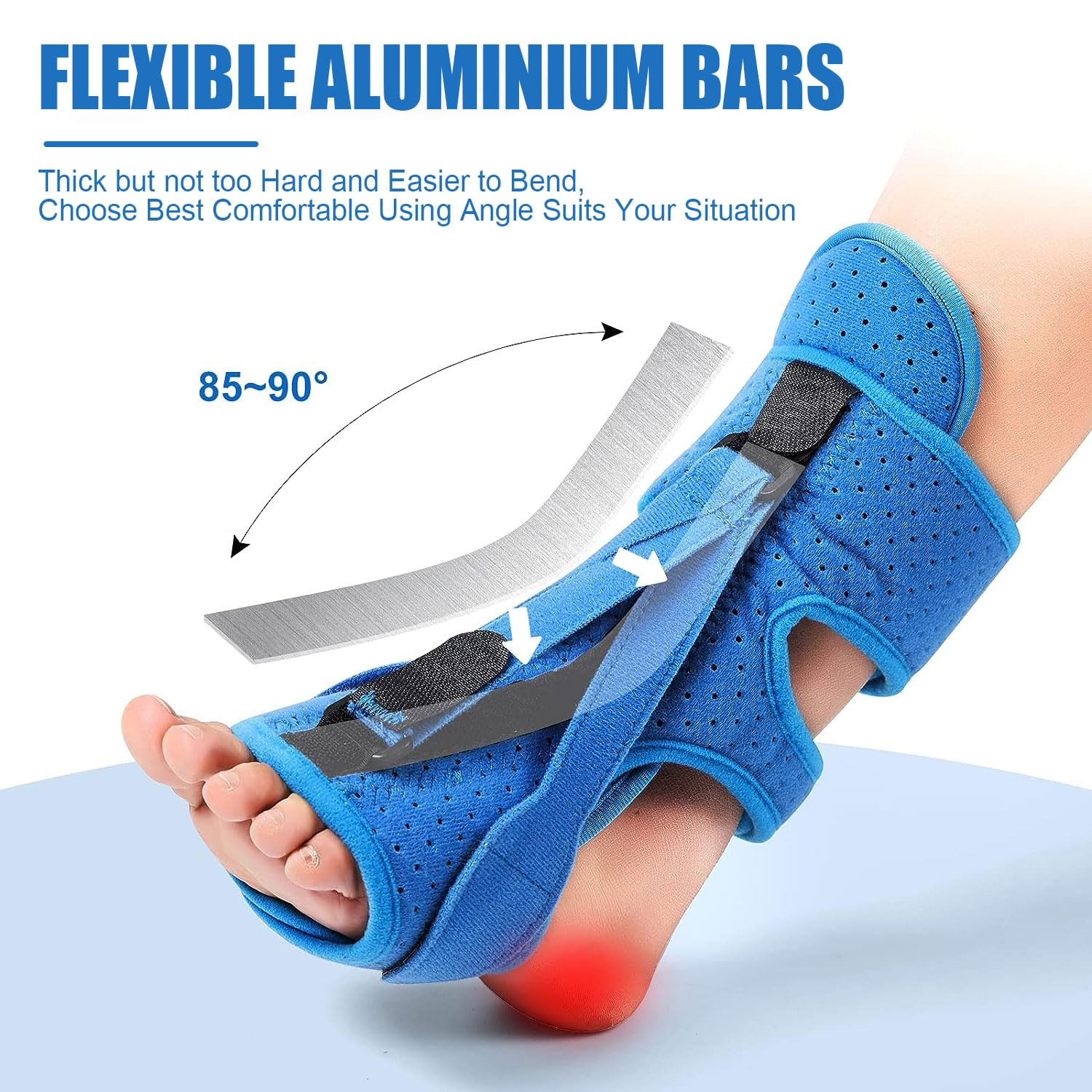 Plantar Fasciitis Night Splint-Upgrade 3 Adjustable Planter Facetious Relief Bra