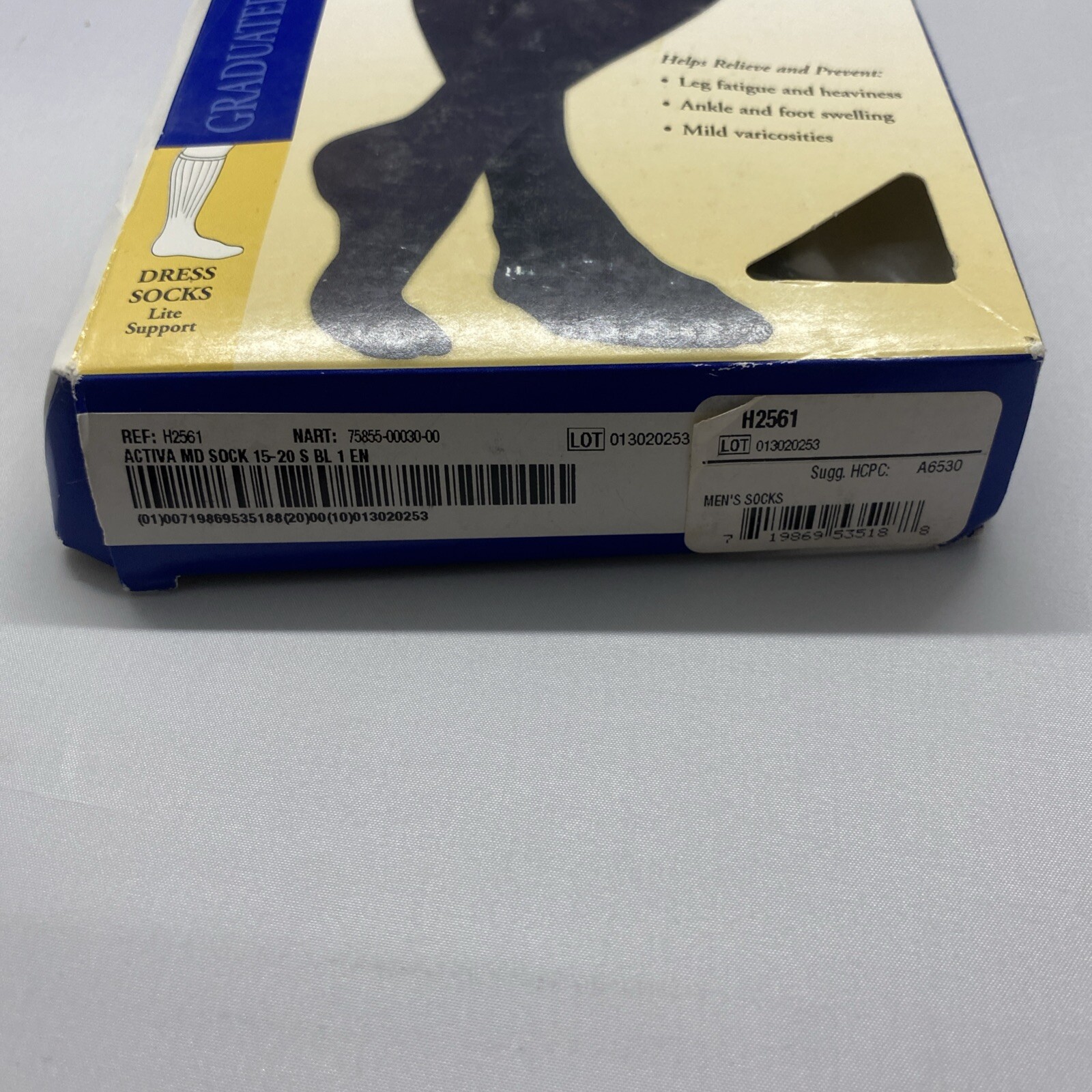 NIB ACTIVA MENS DRESS SOCKS 15-20 BLACK SIZE SMALL LITE SUPPORT