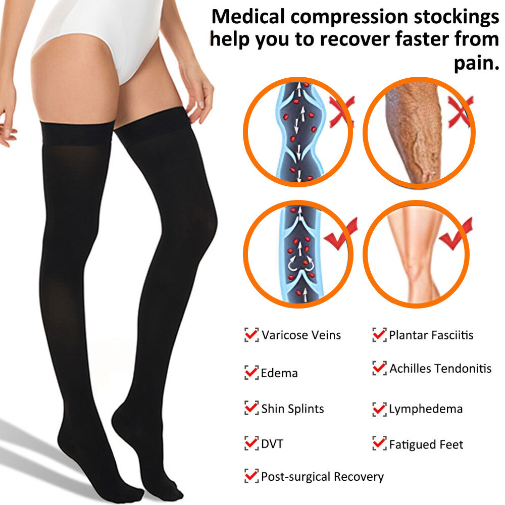 Thigh High Compression Socks – Hot Promoting Better Circulation Stockings Relief