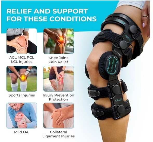 Z1 K6 Hinged Unloader Knee Brace Support for Arthritis Pain OA ACL Meniscus Tear