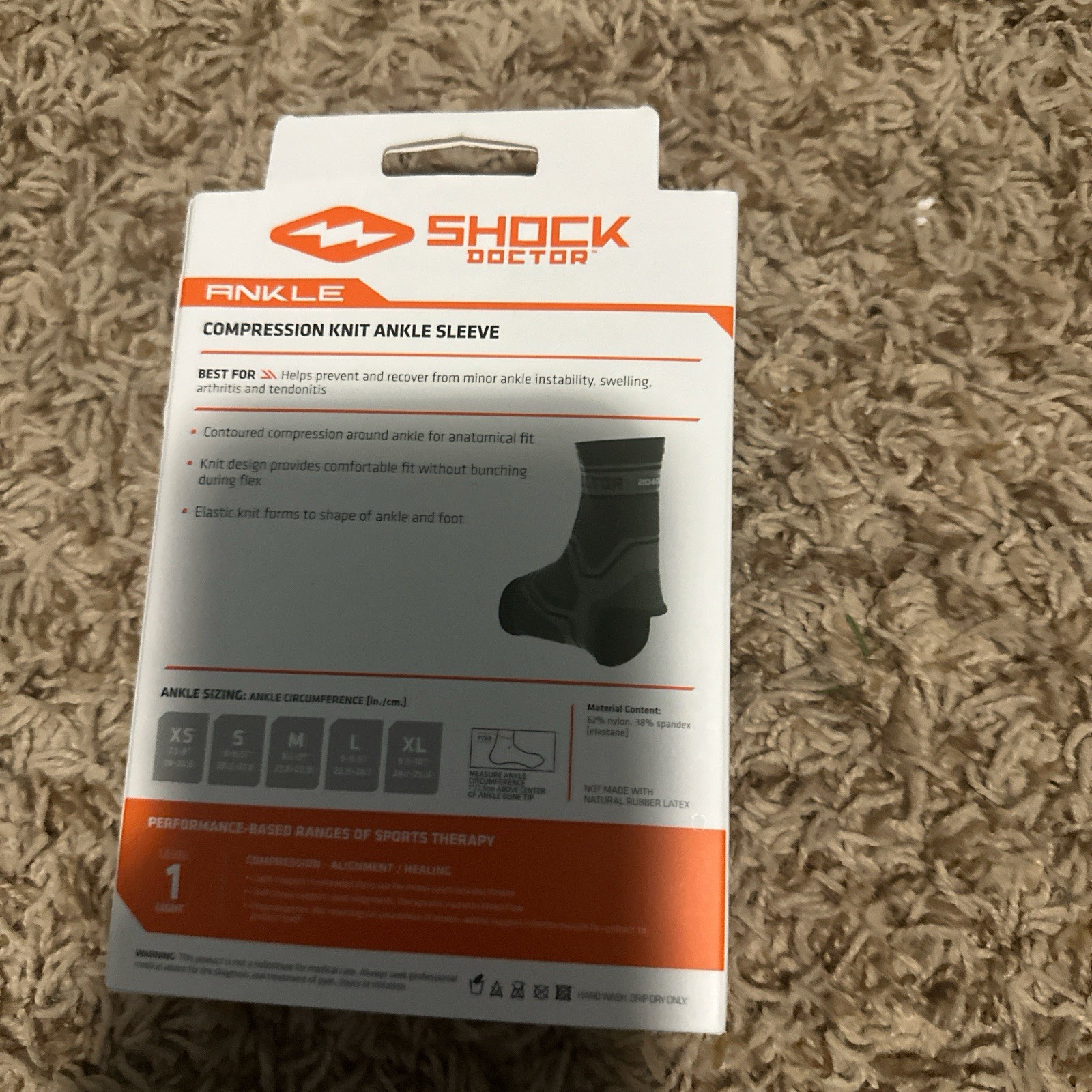 Shock Doctor Level 1 XL Knit Ankle Sleeve