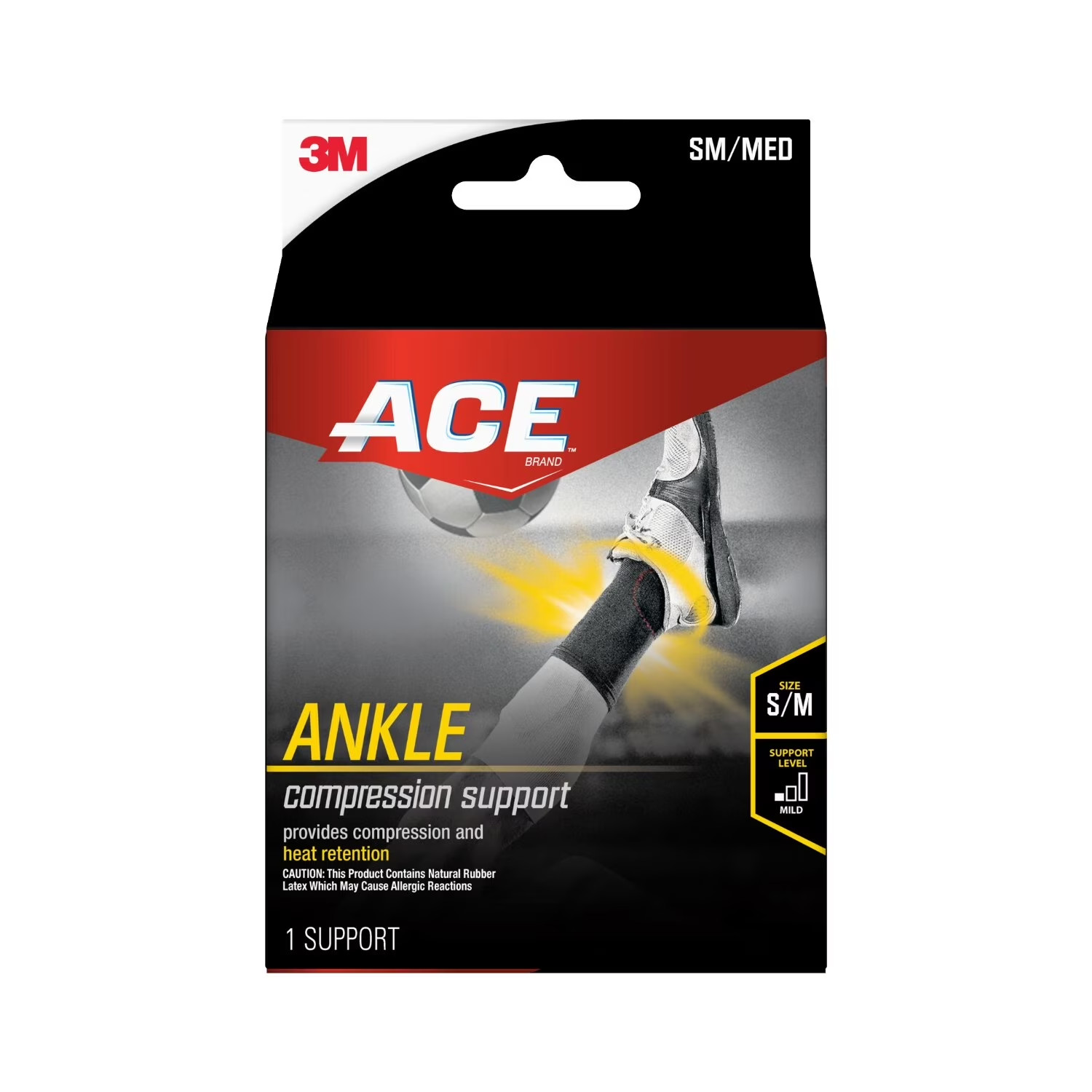 Brand Compression Ankle Support, Small/Medium, Gray, Unisex