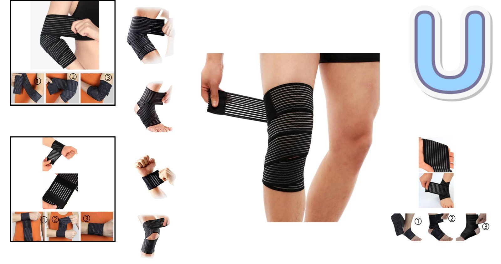 Breathable Elastic Ankle and Knee Compression Wrap – Injury Support for Athletes
