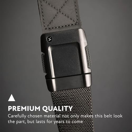 Belts Motion Belt for Men & Women – Micro Adjustable Click, Black/Black