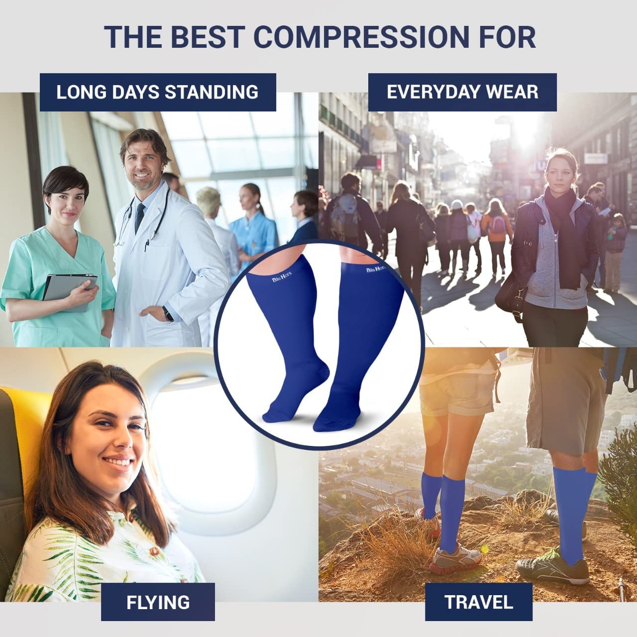Knee High Compression Socks 15-20 mmHg – Everyday Use Improves Blood Circulat…