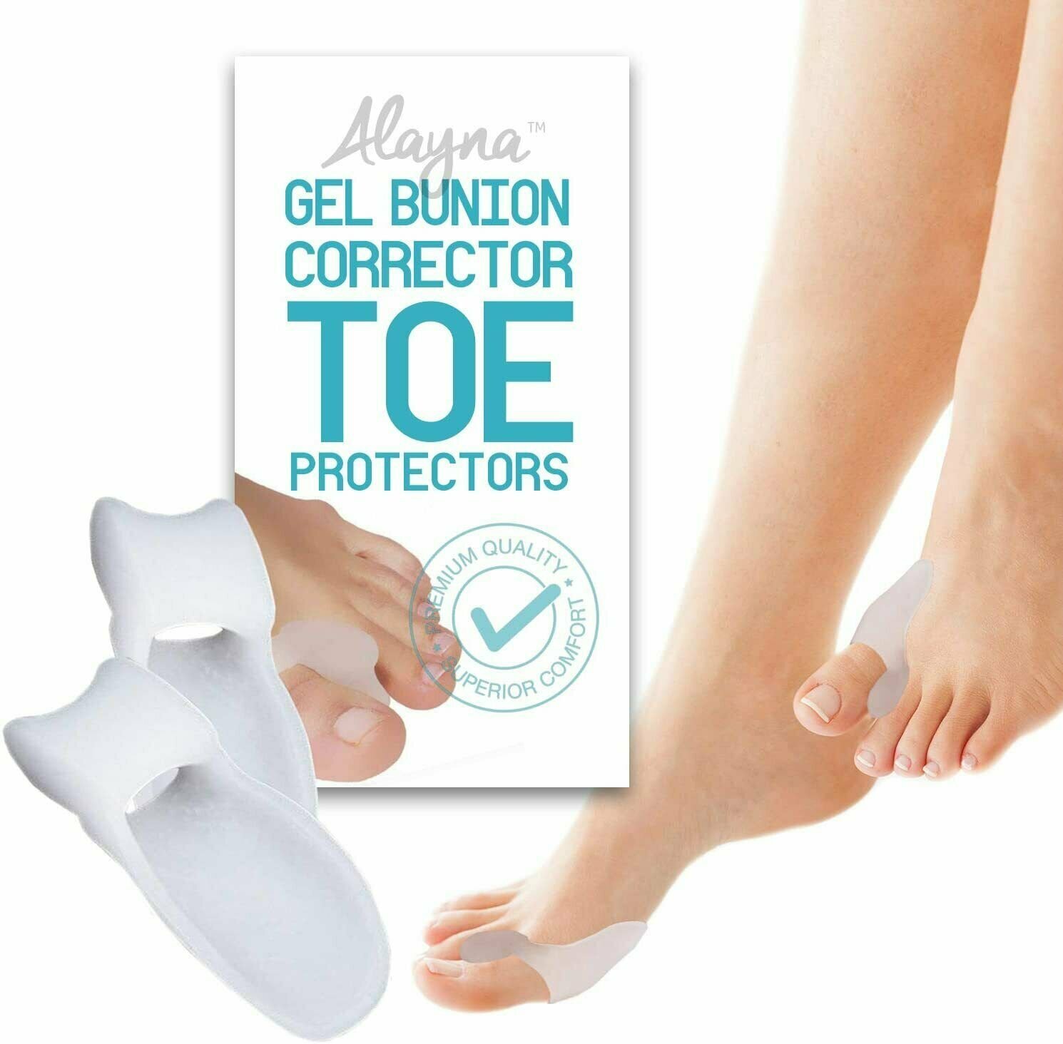 Bunion Corrector & Relief Gel Toe Separators Guard Big Toe Spreader Cushion Pair