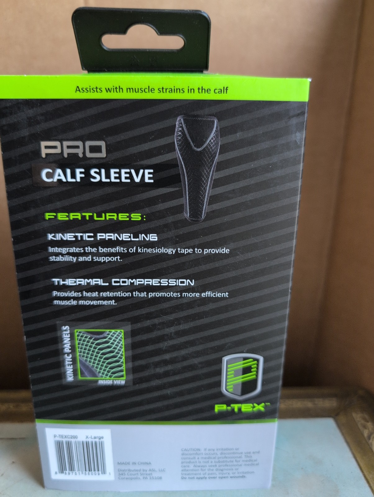 P-TEX PRO KINETIC PANEL COMPRESSION CALF SLEEVE *P-TEXC200* XL *BLACK *NEW