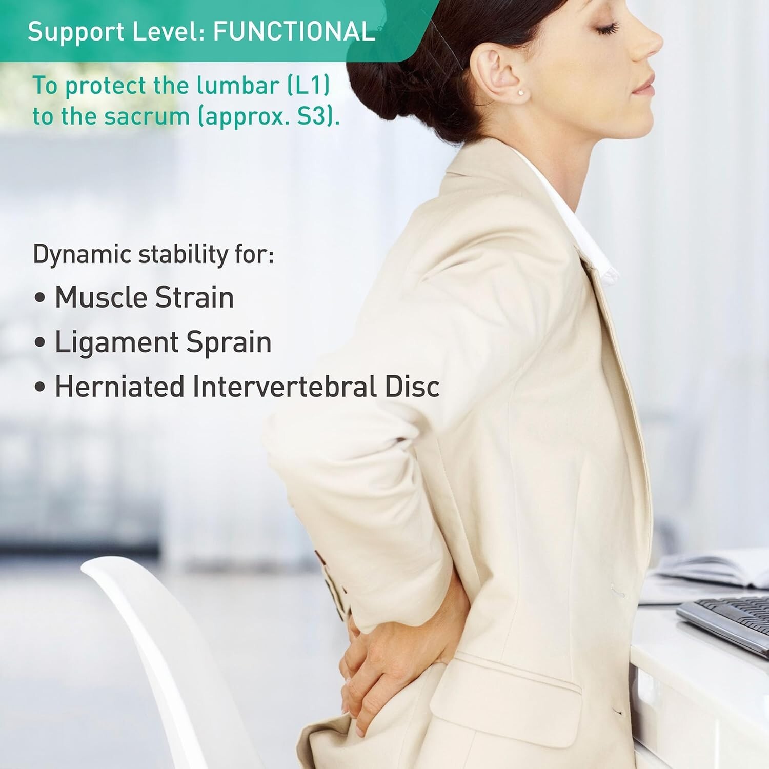 Lumbar Brace Back Support Belt Lower Waist Pain Relief for Work Heavy Lifting