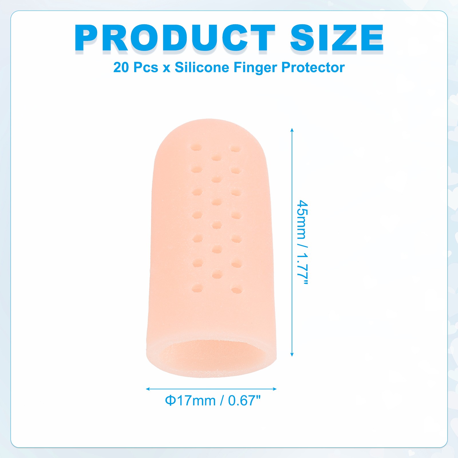 20 Pcs 2″x0.79″ Gel Finger Cots Silicone Breathable Finger Protector Beige