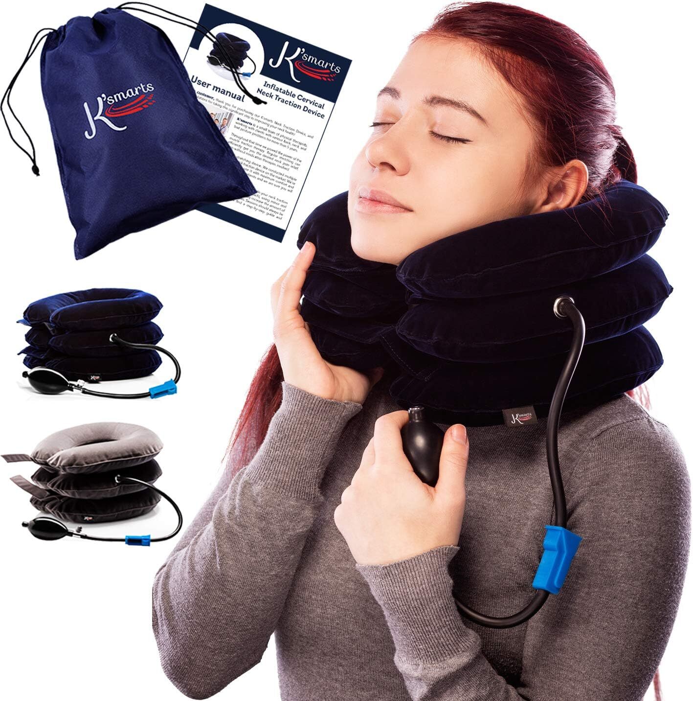 Adjustable Neck Traction Device Inflatable Cervical Pillow For Pain Relief