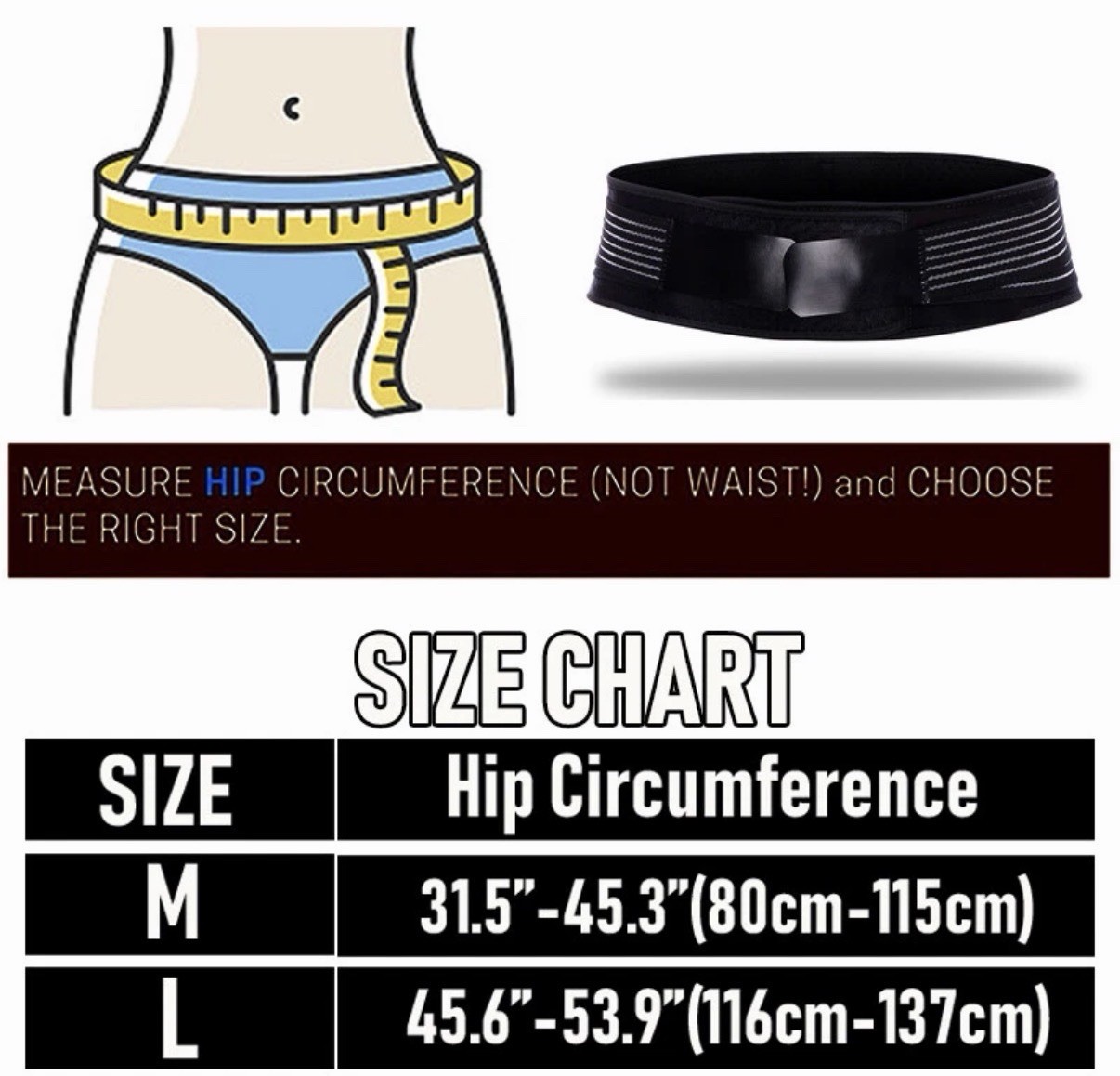 Pelvic Lower Back Hip Support Sacroiliac Belt Si Joint Pain Size Large