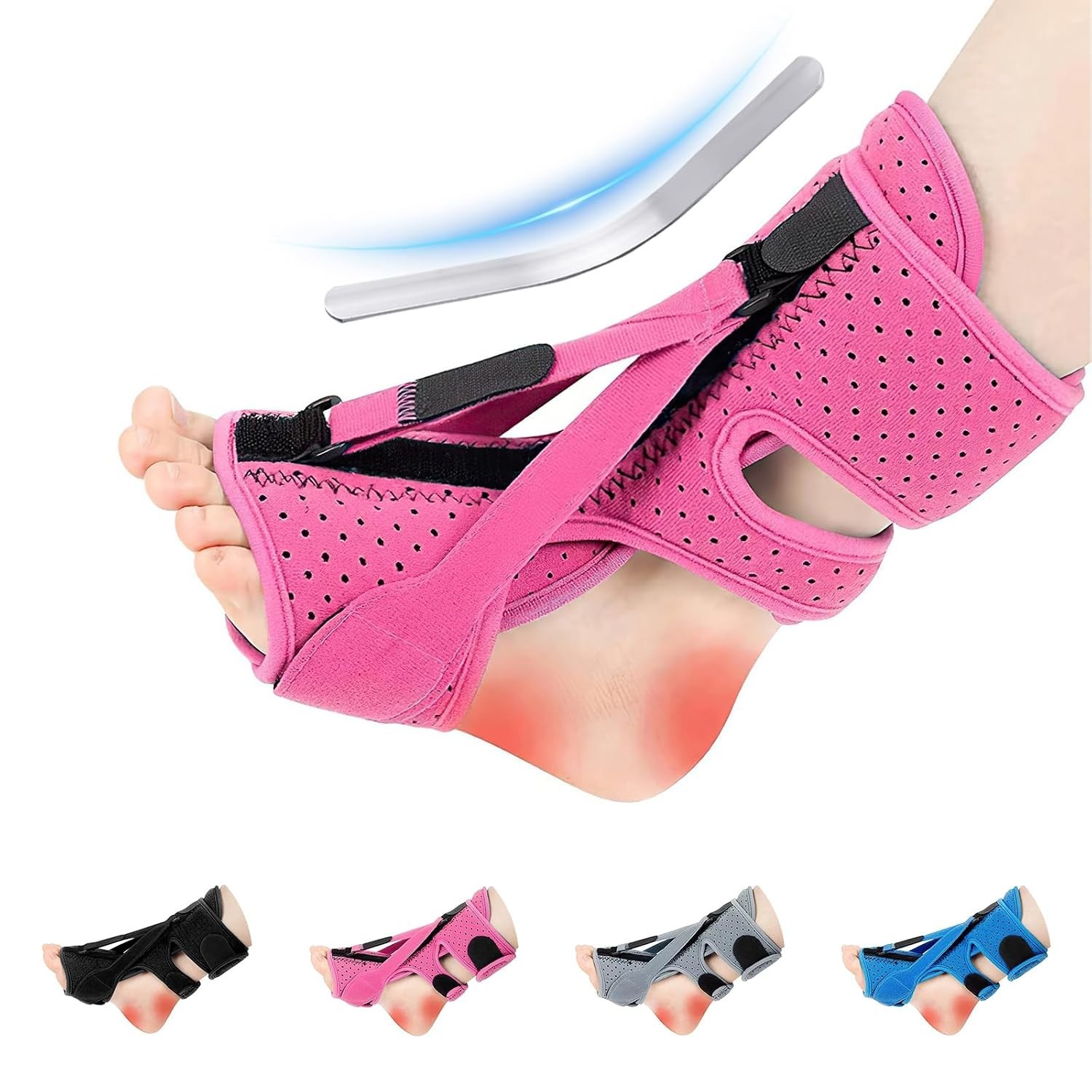 Plantar Fasciitis Night Support Brace, Three Adjustable Straps, Relieves Plantar