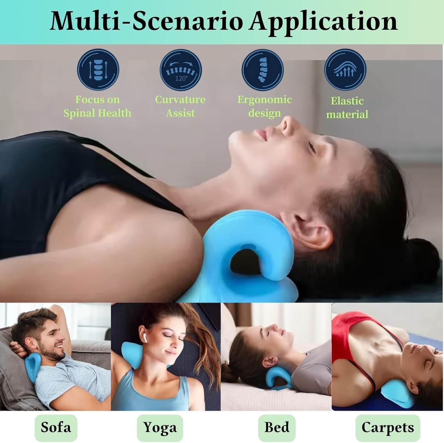Neck Shoulder Stretcher Cervical Traction Device Pain Relief Pillow