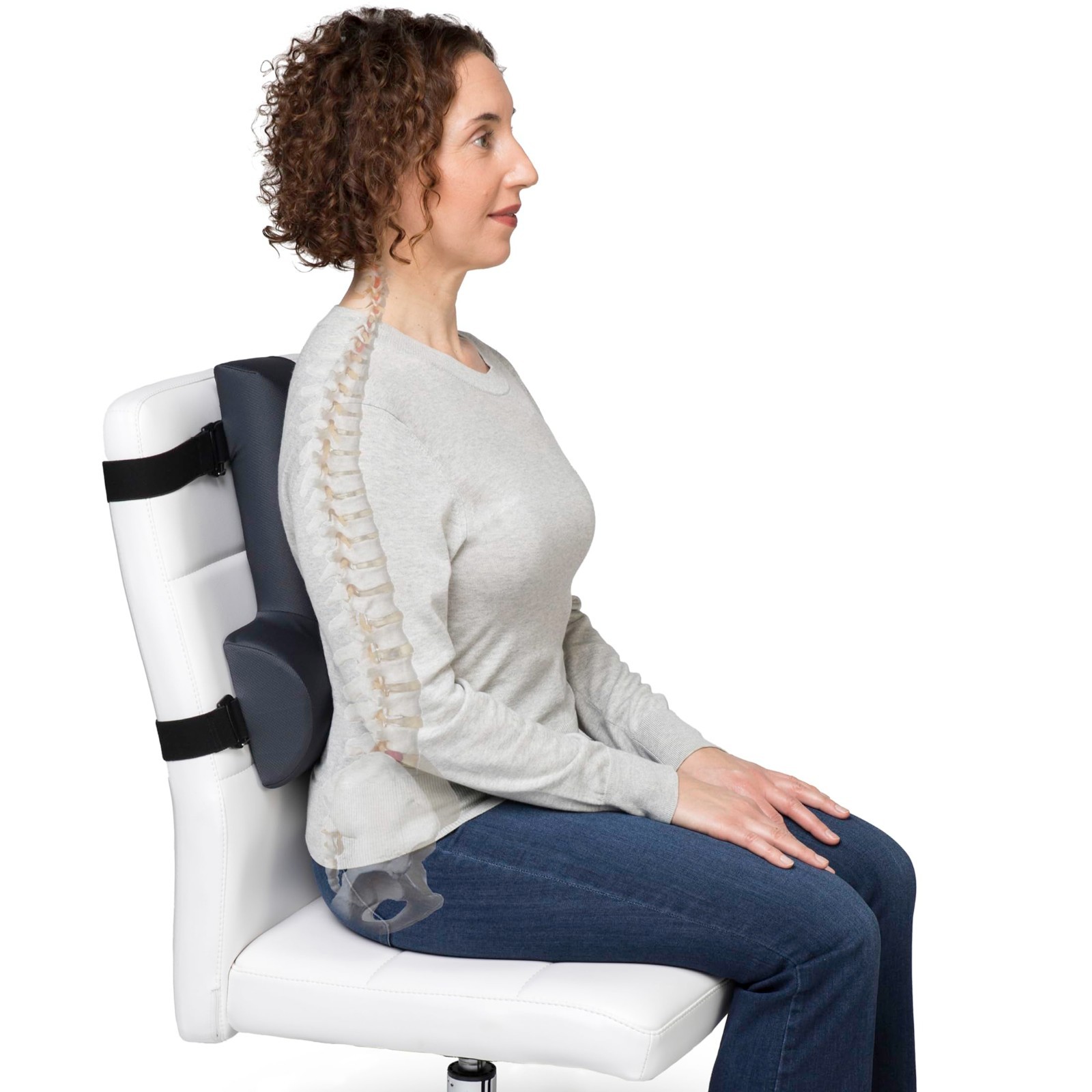 Full Back & Lumbar Support Cushion – Improve Sitting Posture, Car & Chair Comfor