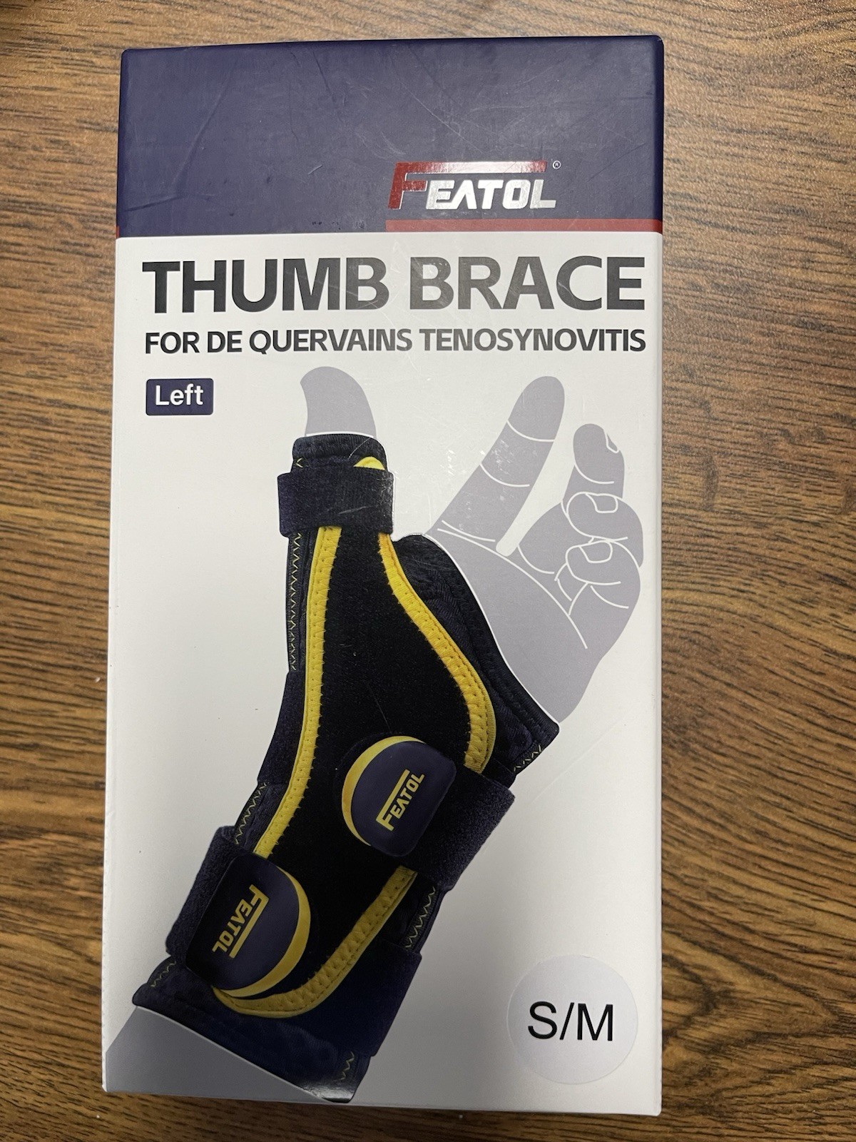 Featol Thumb Brace S/M LEFT Hand Stabilization Support for Thumb Wrist Hand