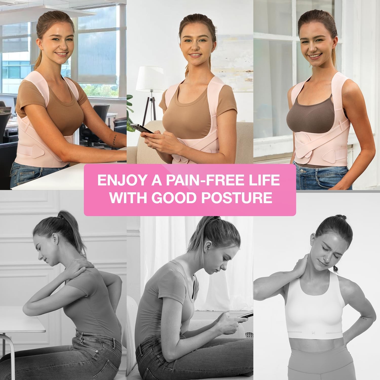 Posture Corrector for Women for Support: Back Brace for Full Back Support – Adju