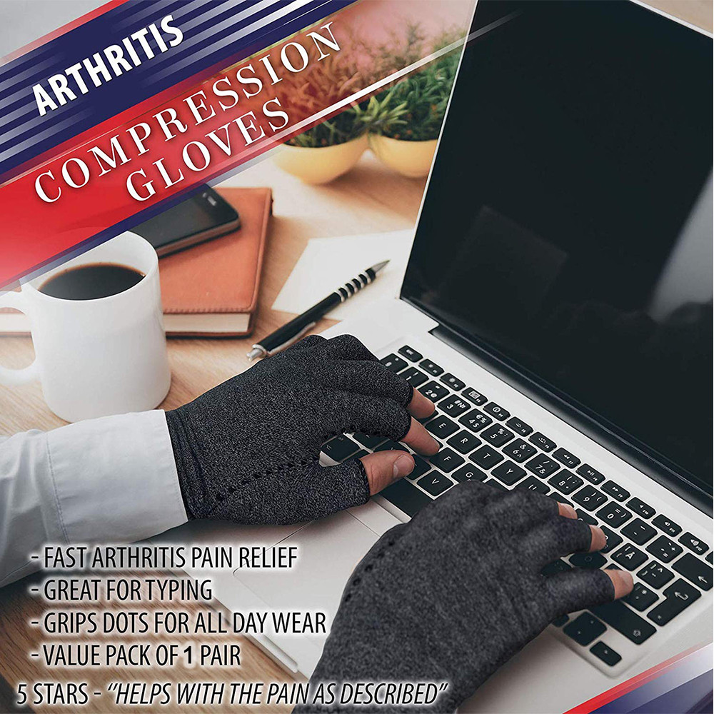 Medical Arthritis Gloves Compression Copper Pain Relief Hand Wrist Support Brace