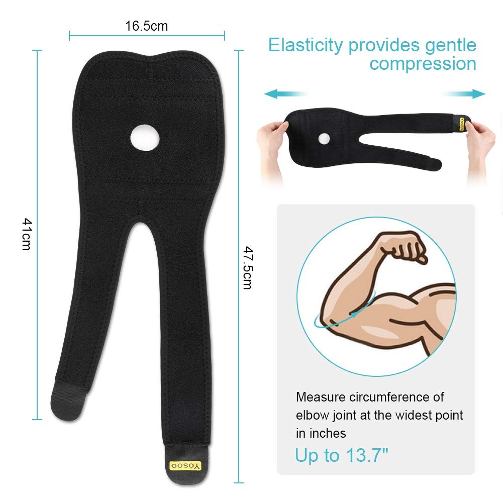 Elbow Brace for Tendonitis Adjustable, Elbow Brace Strap with Metal Stabilisers,