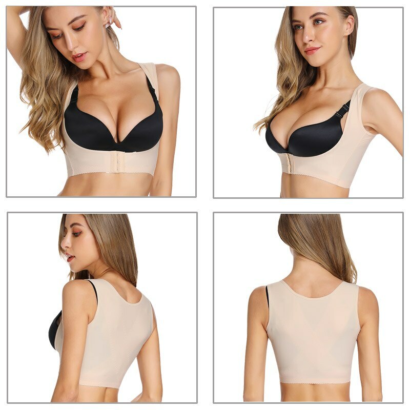 Women Adjustable Shoulder Back Posture Corrector Chest Brace Support Bra Shaper