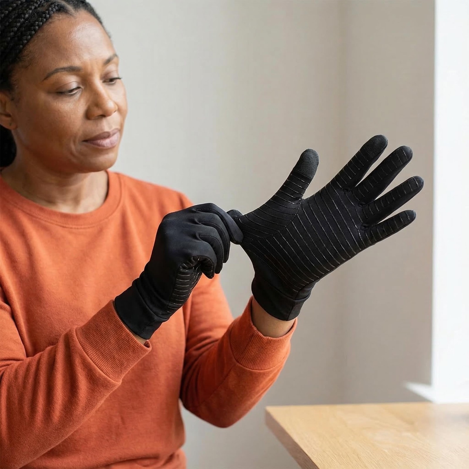 Copper Compression Gloves Full Finger Breathable Gloves for Carpal Tunnel