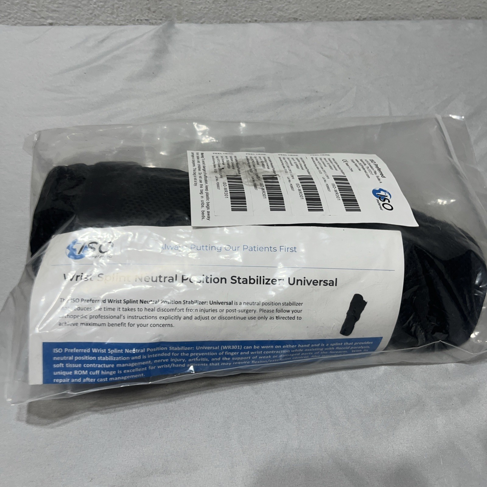 ISO Preferred Wrist Neutral Position Stabilizer Universal WRIST BRACE New WR301