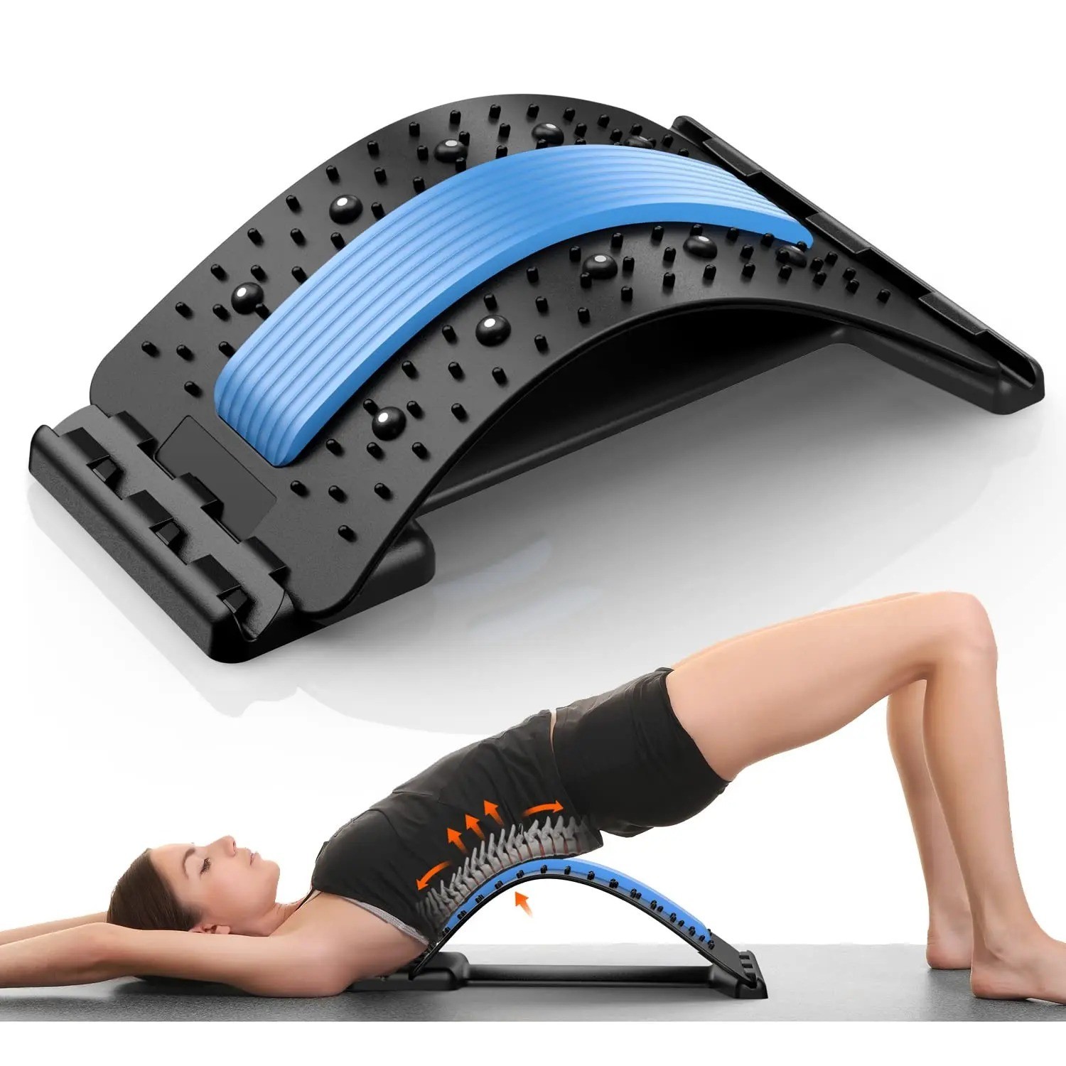 Back Stretcher Spine Board Pain Relief Lumbar Support Corrector Adjustable Ortho
