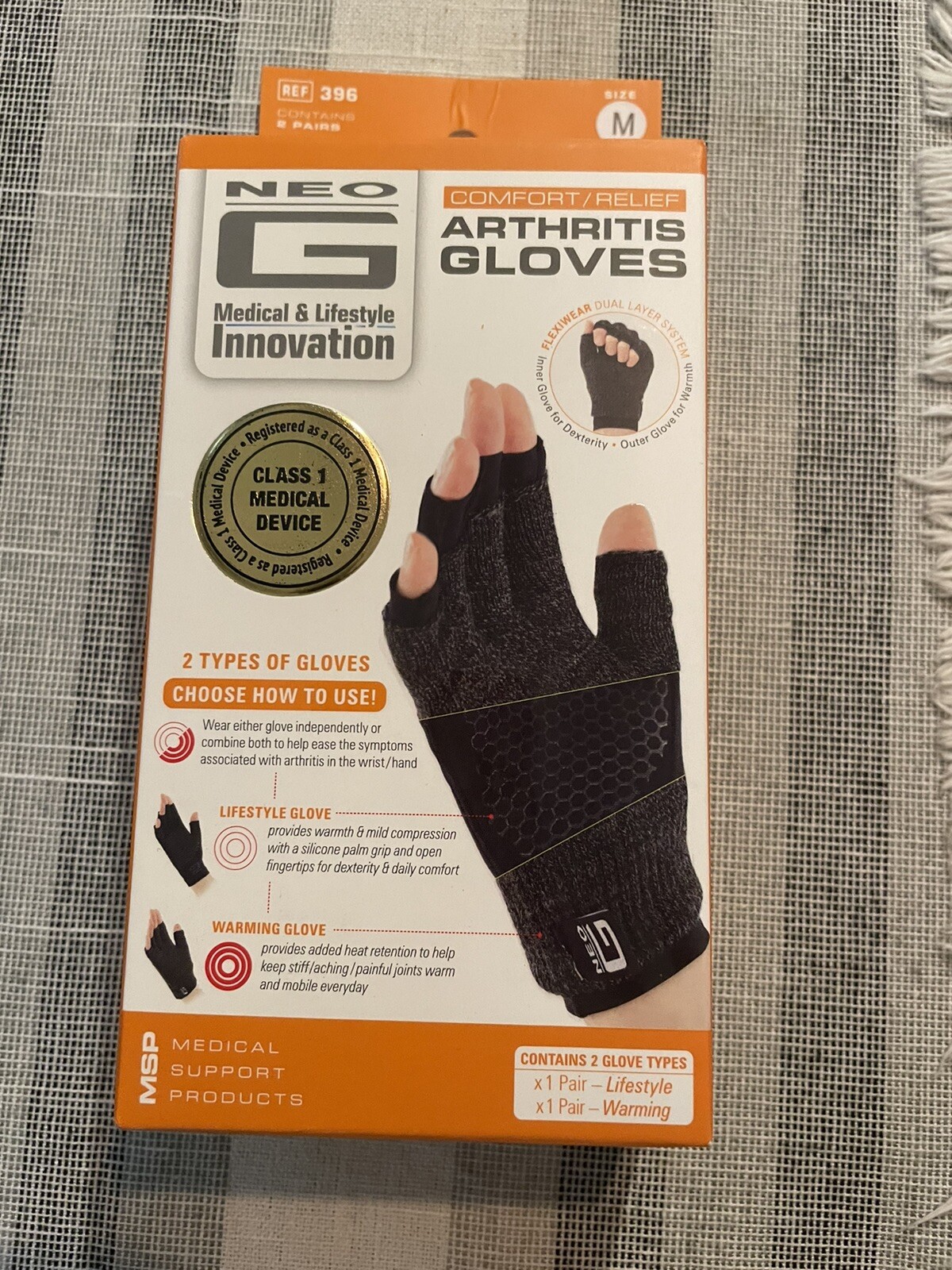 Neo G Arthritis Gloves 1 Pair Comfort Relief Arthritis Gloves Size Medium New