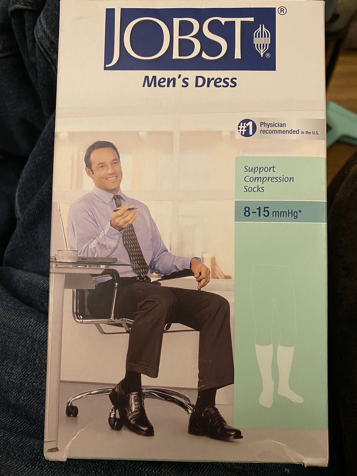 JOBST SupportWear Men’s Dress Therapeutic Support Compression Socks Black Large