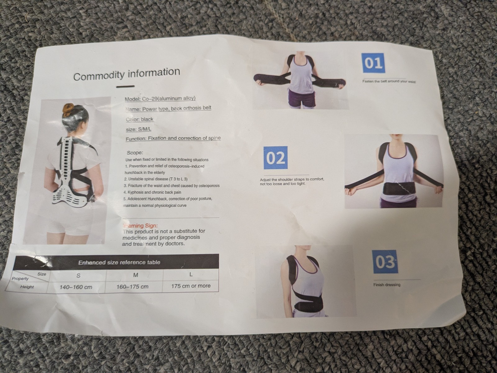 Ober Posture Corrector for Hunched back CO-29 Size Large