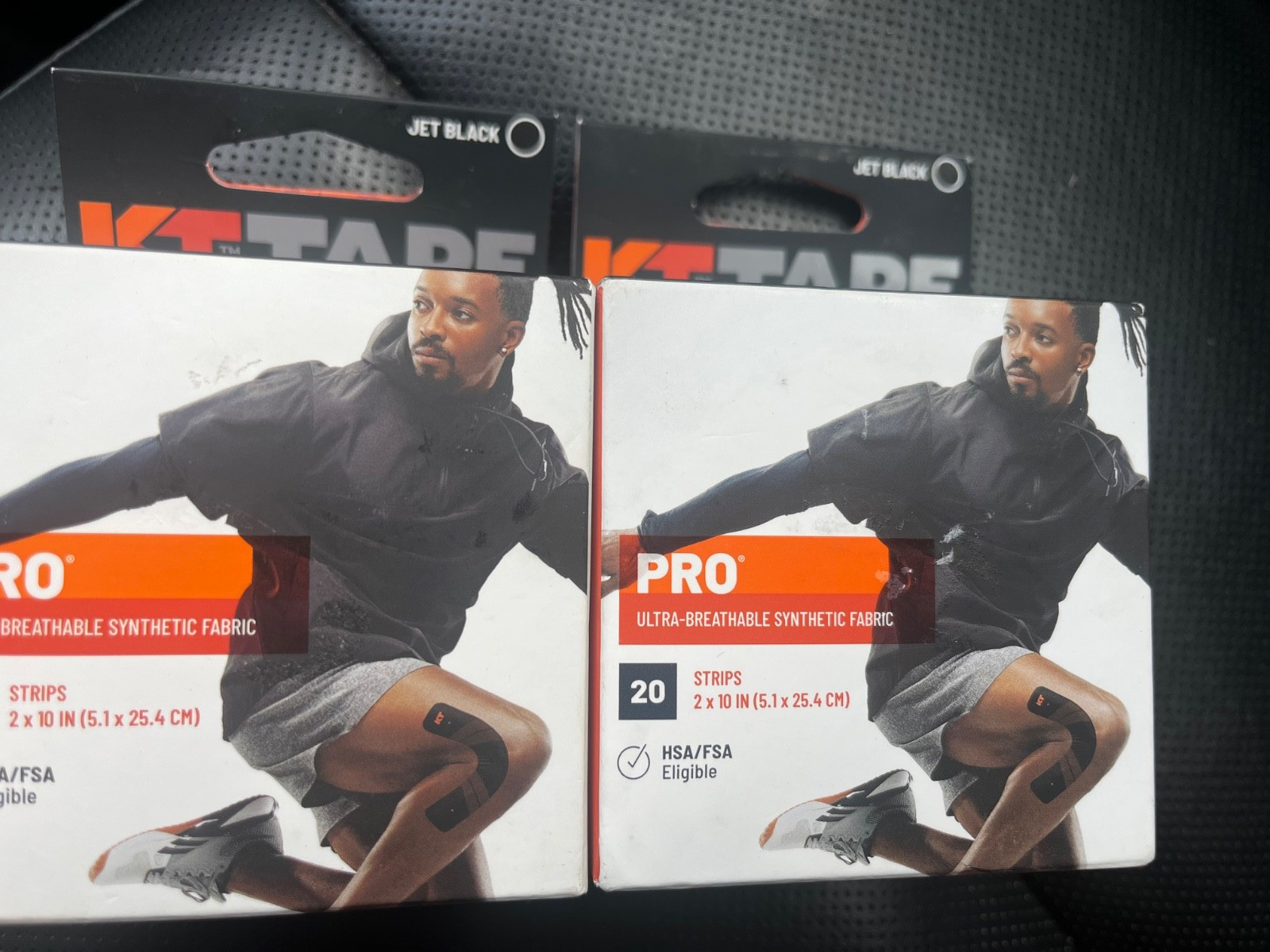2 Pack KT Tape Pro Extreme Jet Black Kinesiology Therapeutic Tape 20 Strips NEW
